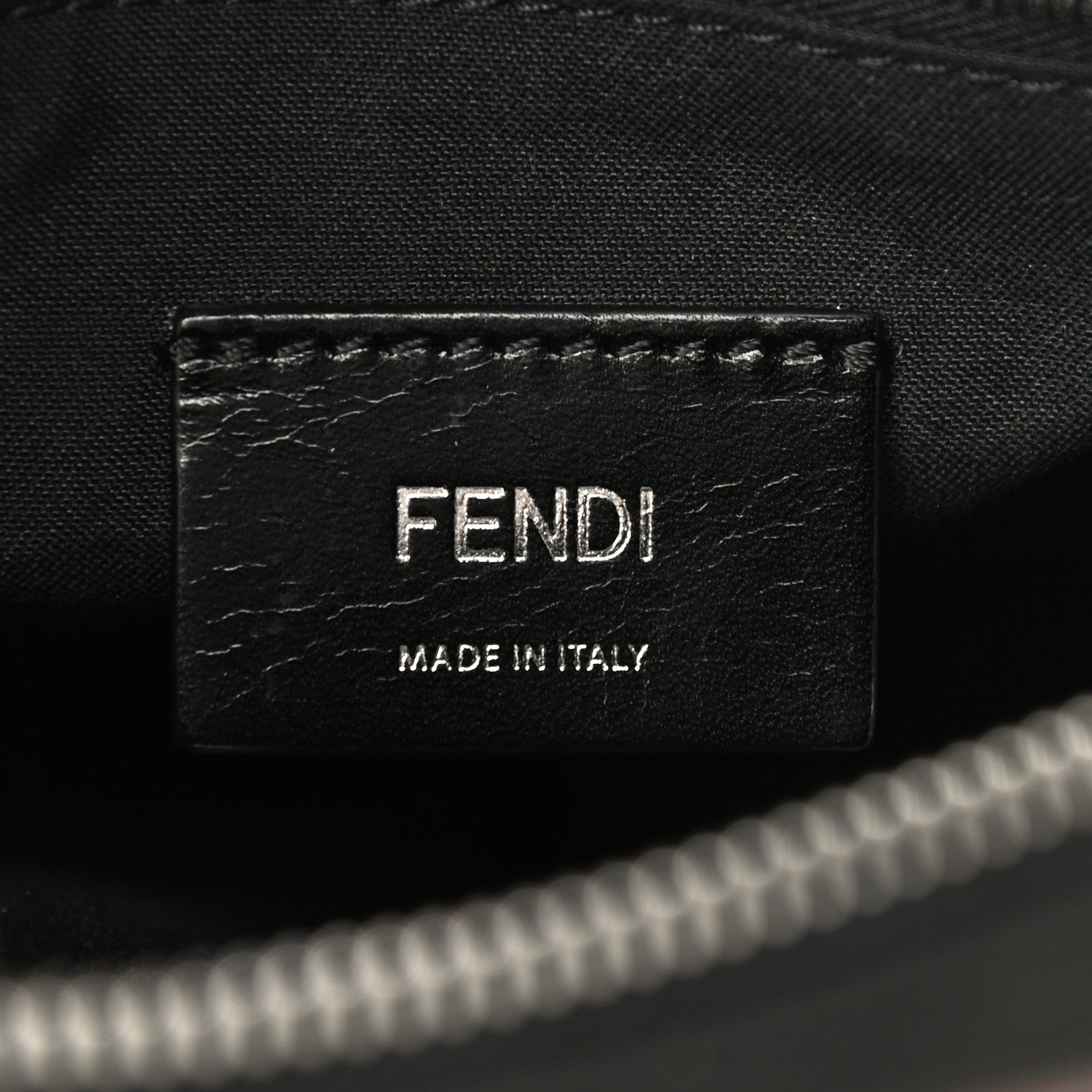 Fendi Nylon Fabric Jacquard Chamois FF 1974 Medium Crossbody Messenger Black Nuvola 6 of 12