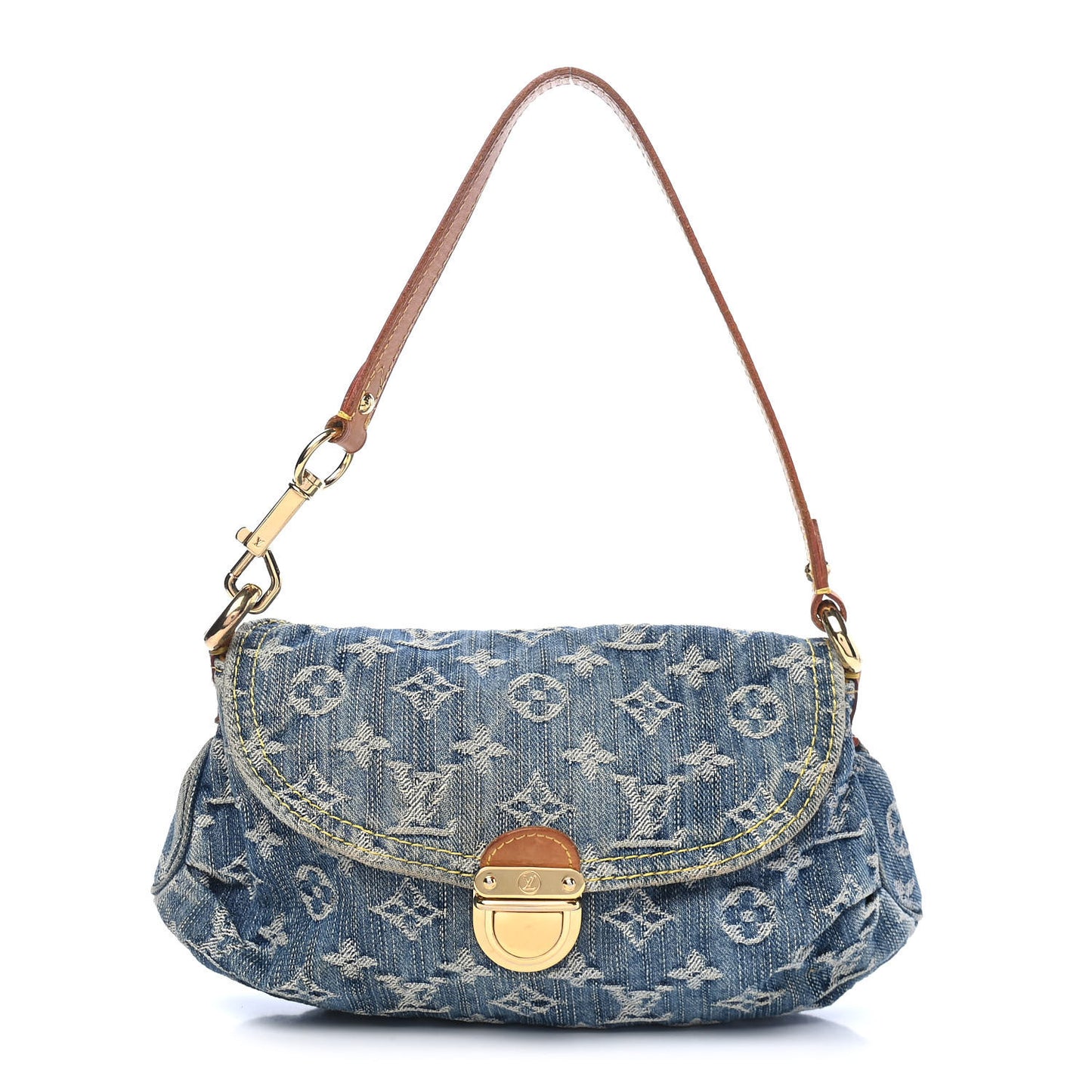 Monogram Denim Mini Pleaty Blue
