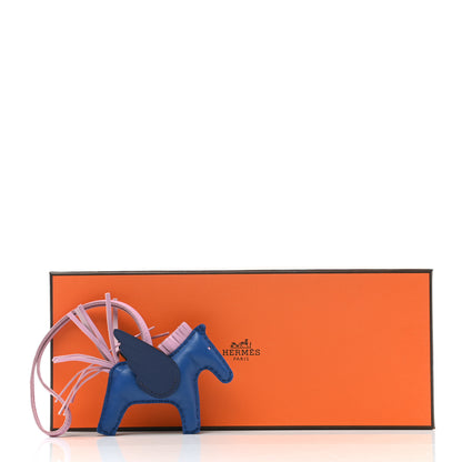 Hermes Milo Lambskin Grigri Rodeo Pegase Horse Bag Charm PM Bleu France Mauve Sylvestre Bleu Saphir 5 of 5