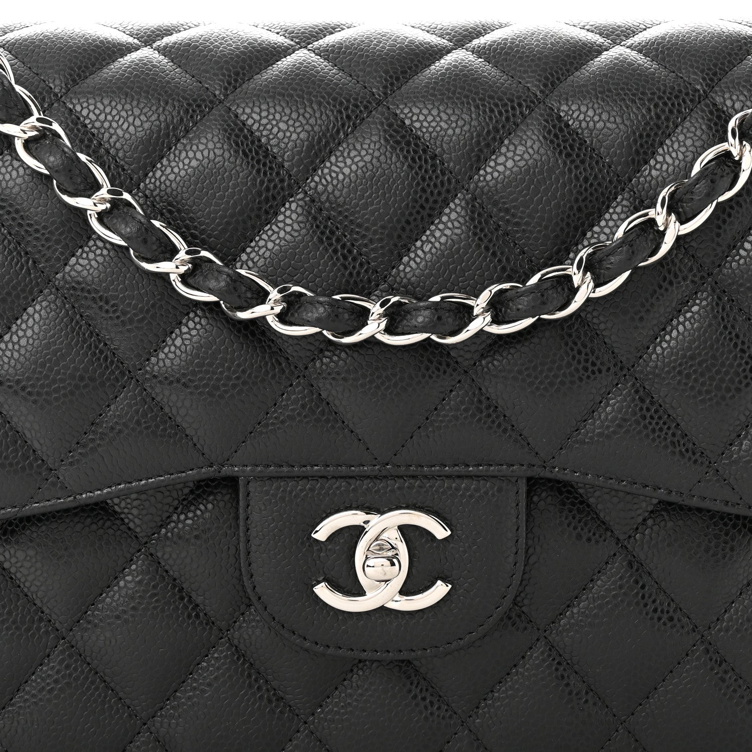 Chanel Caviar Quilted Jumbo Double Flap Black 8 of 11