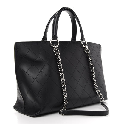 Chanel Calfskin Stitched Shopping Tote Black 2 of 8