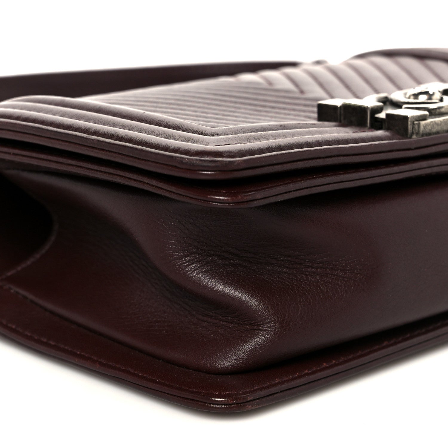 Chanel Calfskin Chevron Quilted Small Boy Flap Burgundy 9 of 10