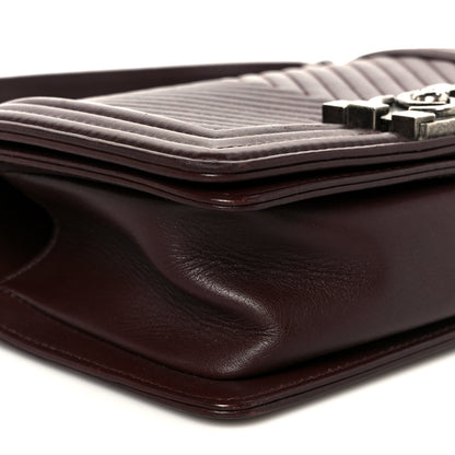 Chanel Calfskin Chevron Quilted Small Boy Flap Burgundy 9 of 10