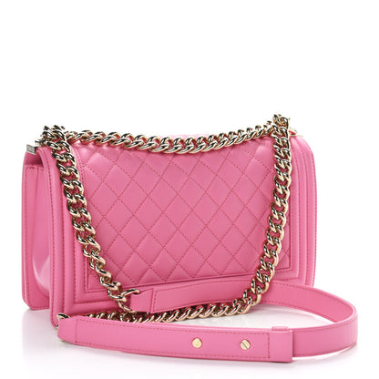 Chanel Calfskin Quilted Medium Boy Flap Pink 2 of 8