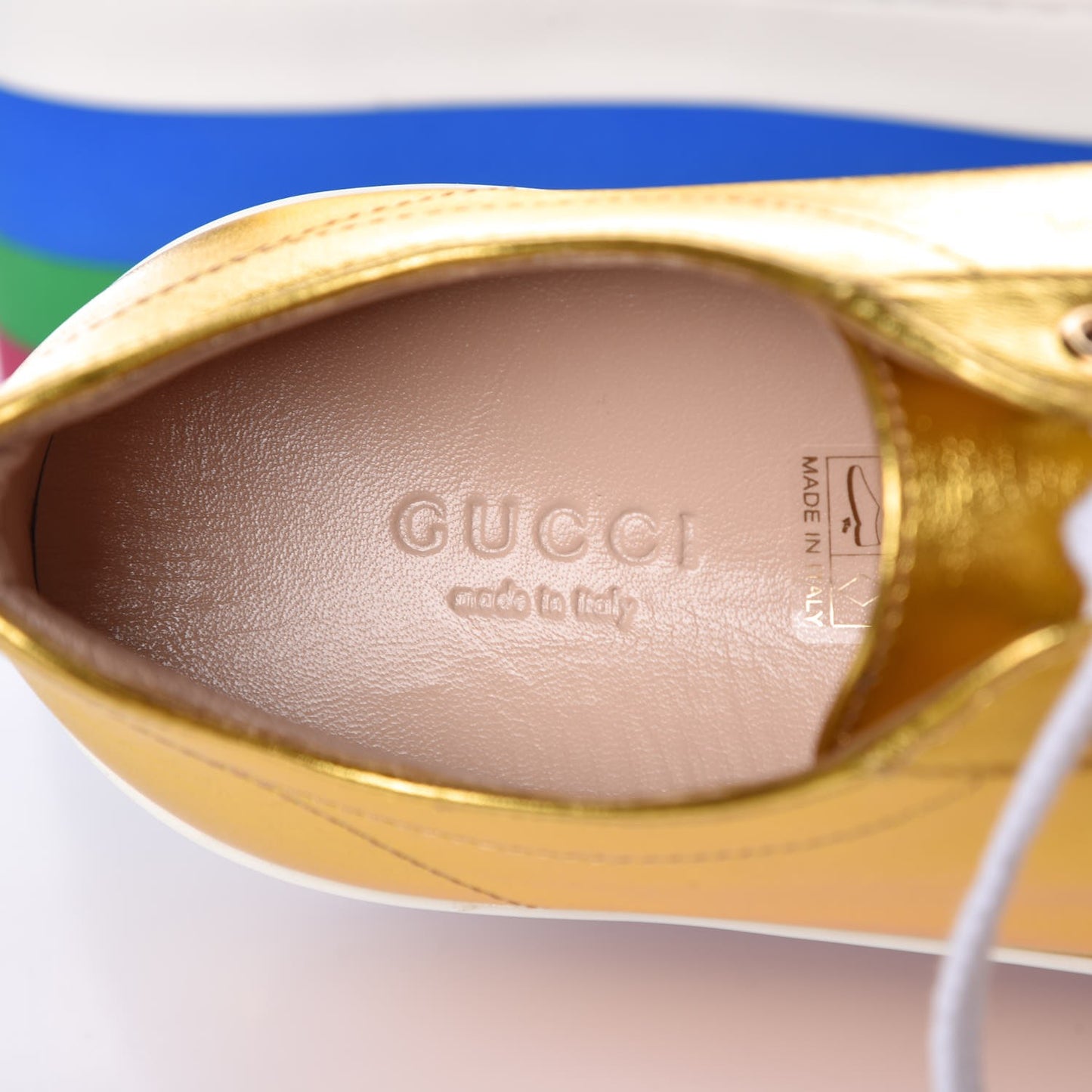 Metallic Nappa Peggy Platform Sneakers 36 Oro Vecchio