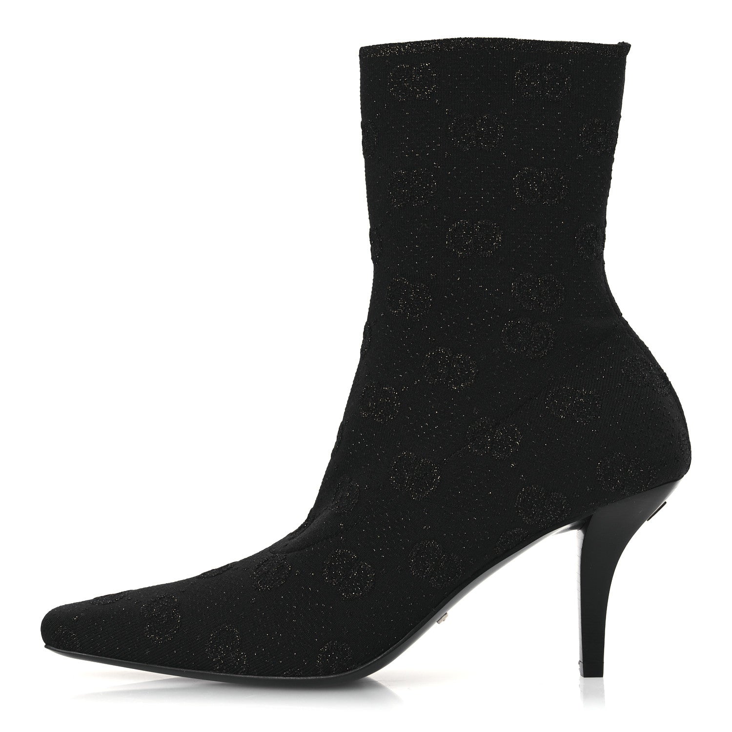 Gucci Technical Jersey Knit GG Monogram Square G 75mm Ankle Boots 38 Black Gray 1 of 11