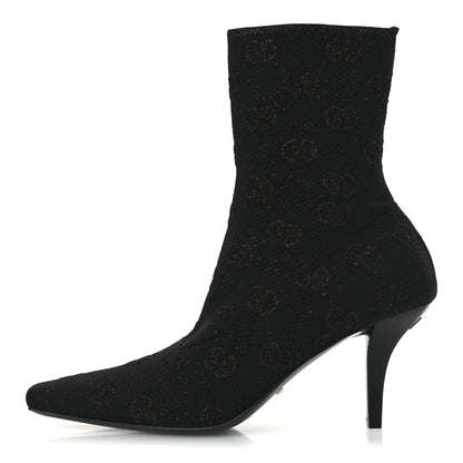 Gucci Technical Jersey Knit GG Monogram Square G 75mm Ankle Boots 38 Black Gray 1 of 11