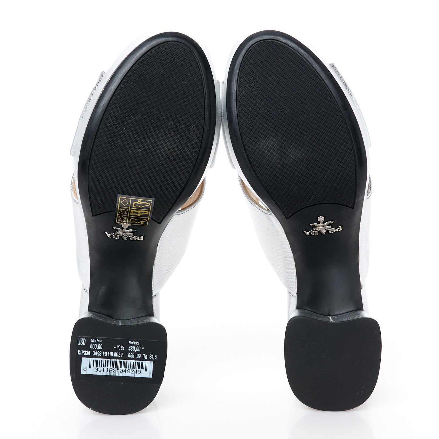 Metallic Saffiano Crisscross Platform Sandals Silver 34.5