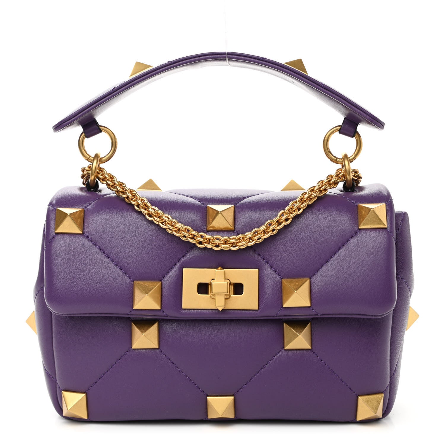 Valentino Garavani Nappa Medium Roman Stud Shoulder Bag Indian Violet 1 of 11