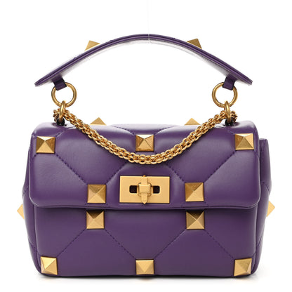 Valentino Garavani Nappa Medium Roman Stud Shoulder Bag Indian Violet 1 of 11