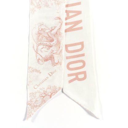 Christian Dior Silk Toile De Jouy Mitzah Scarf Pink 4 of 6