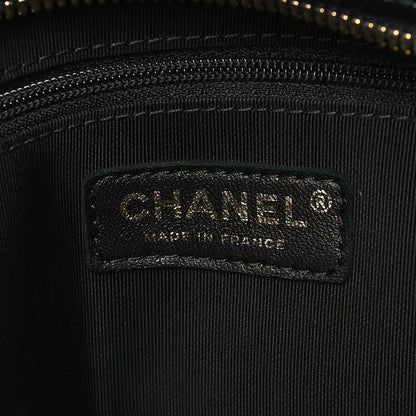 Chanel Shiny Aged Calfskin Quilted Medium Bowler Bag Black 6 of 10