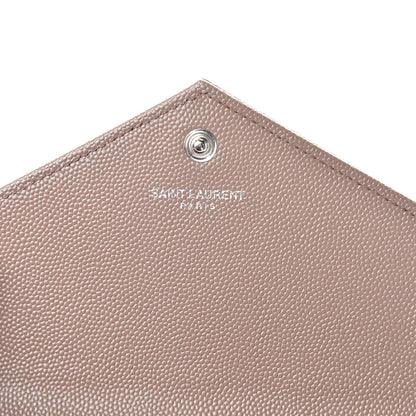 Saint Laurent Grain De Poudre Matelasse Chevron Monogram Envelope Chain Wallet Fard 6 of 12