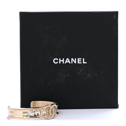Chanel Crystal CC Cuff Bracelet M Gold 5 of 5