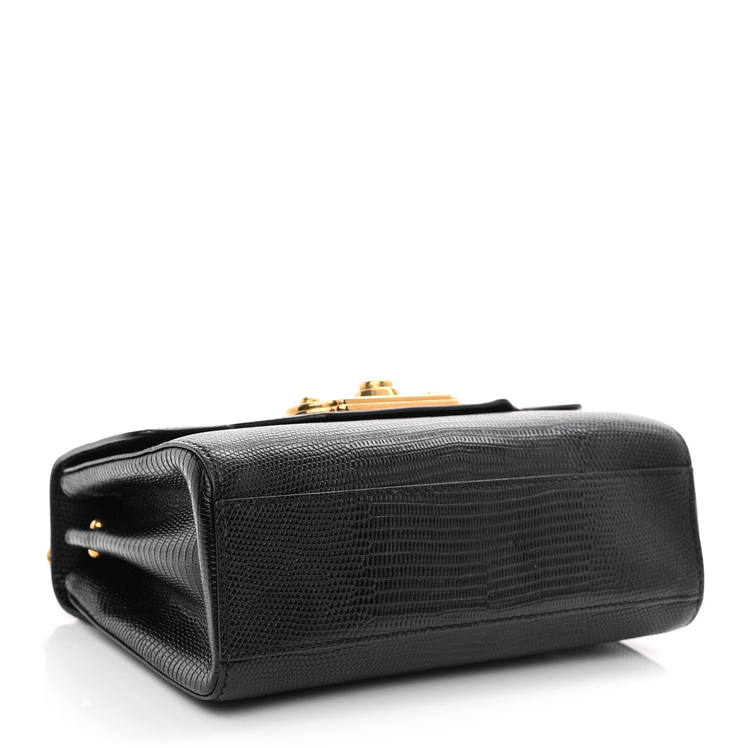 Dolce & Gabbana Iguana Calfskin Embossed Mini Welcome Crossbody Bag Black 7 of 15