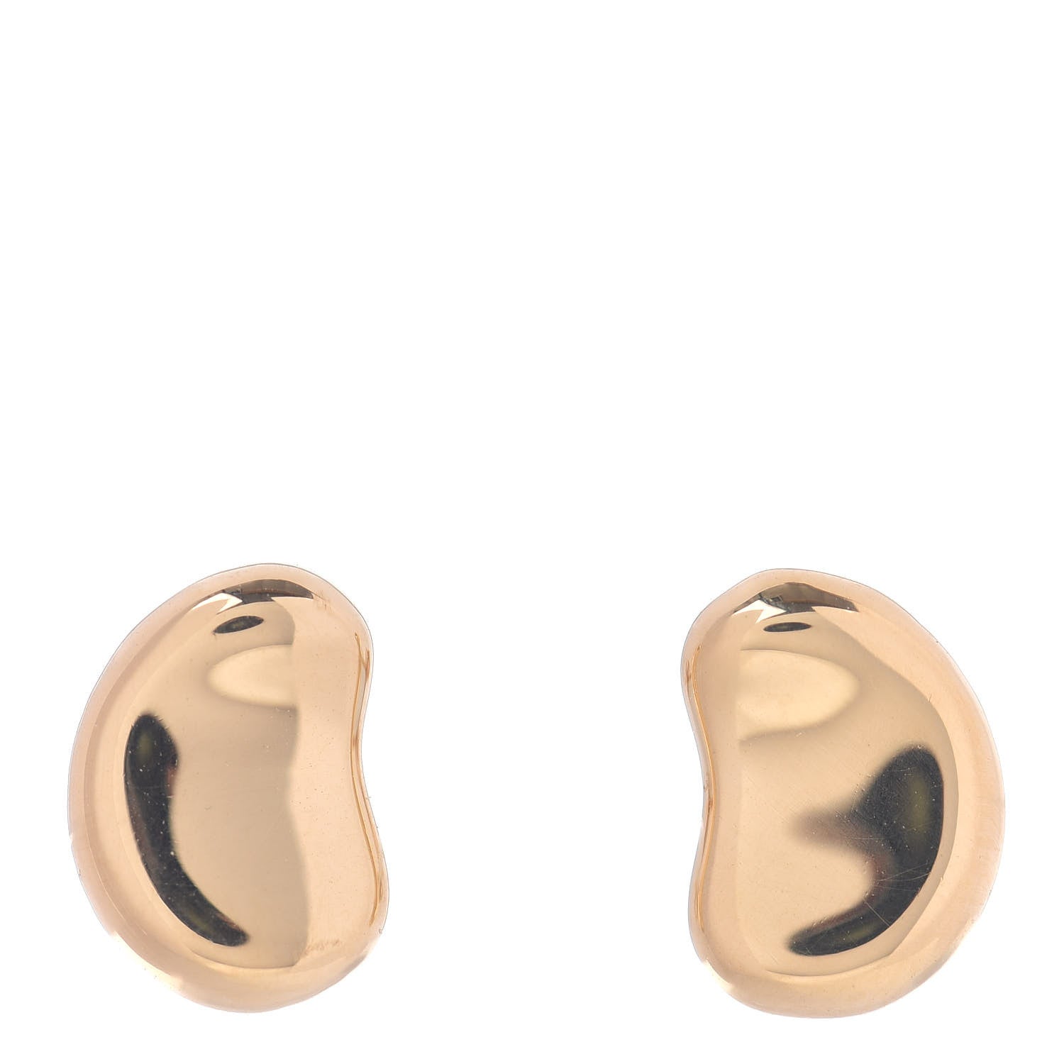 Tiffany 18K Yellow Gold 12mm Elsa Peretti Bean Earrings 1 of 4