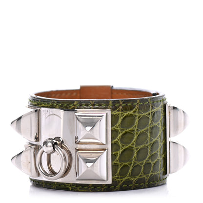 Hermes Shiny Alligator Collier De Chien CDC Bracelet Pelouse 1 of 6