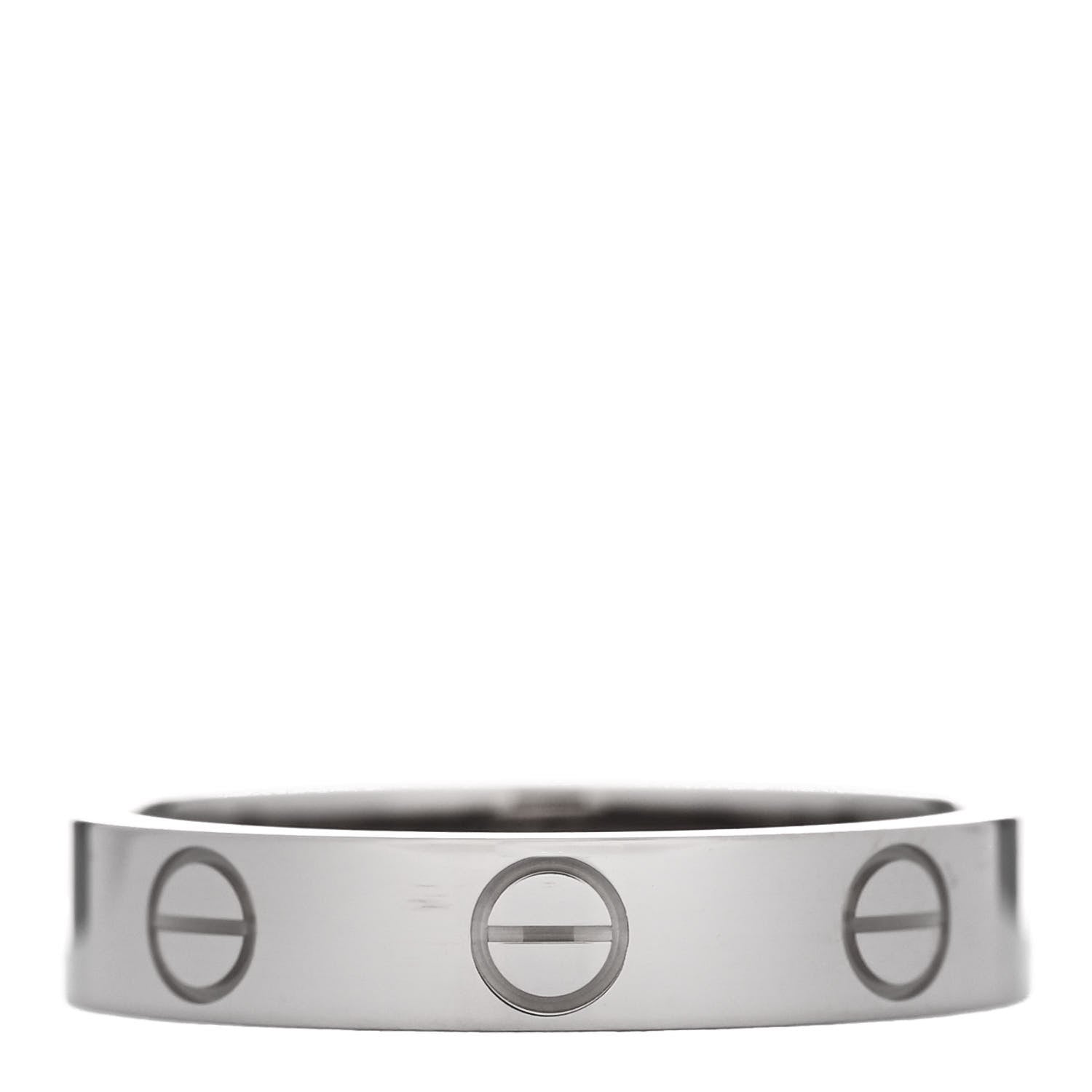 Cartier 18K White Gold 3.5mm LOVE Wedding Band Ring 51 5.75 3 of 5