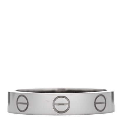 Cartier 18K White Gold 3.5mm LOVE Wedding Band Ring 51 5.75 3 of 5