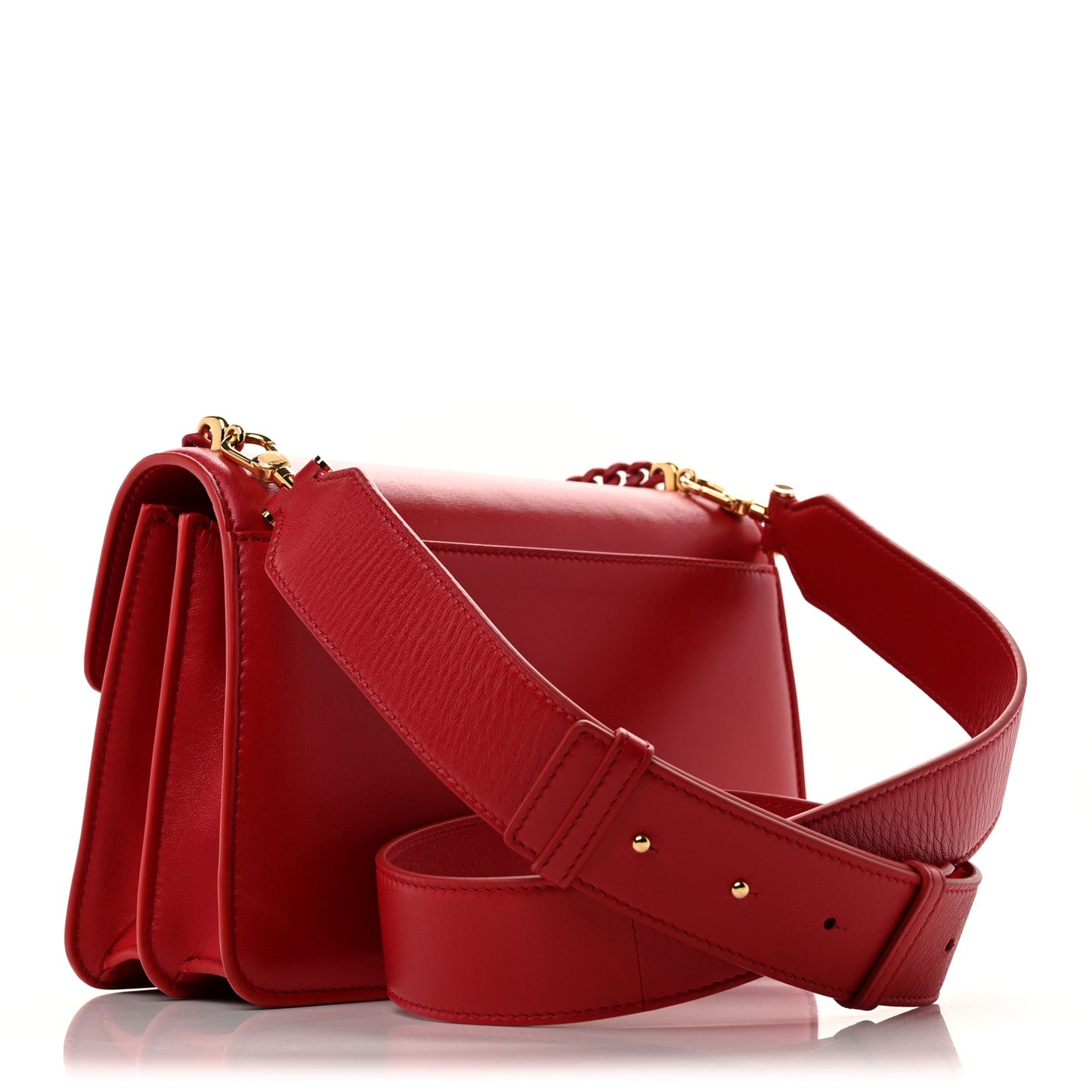 Nappa Monochrome Serpenti Forever Large Maxi Chain Crossbody Bag Red