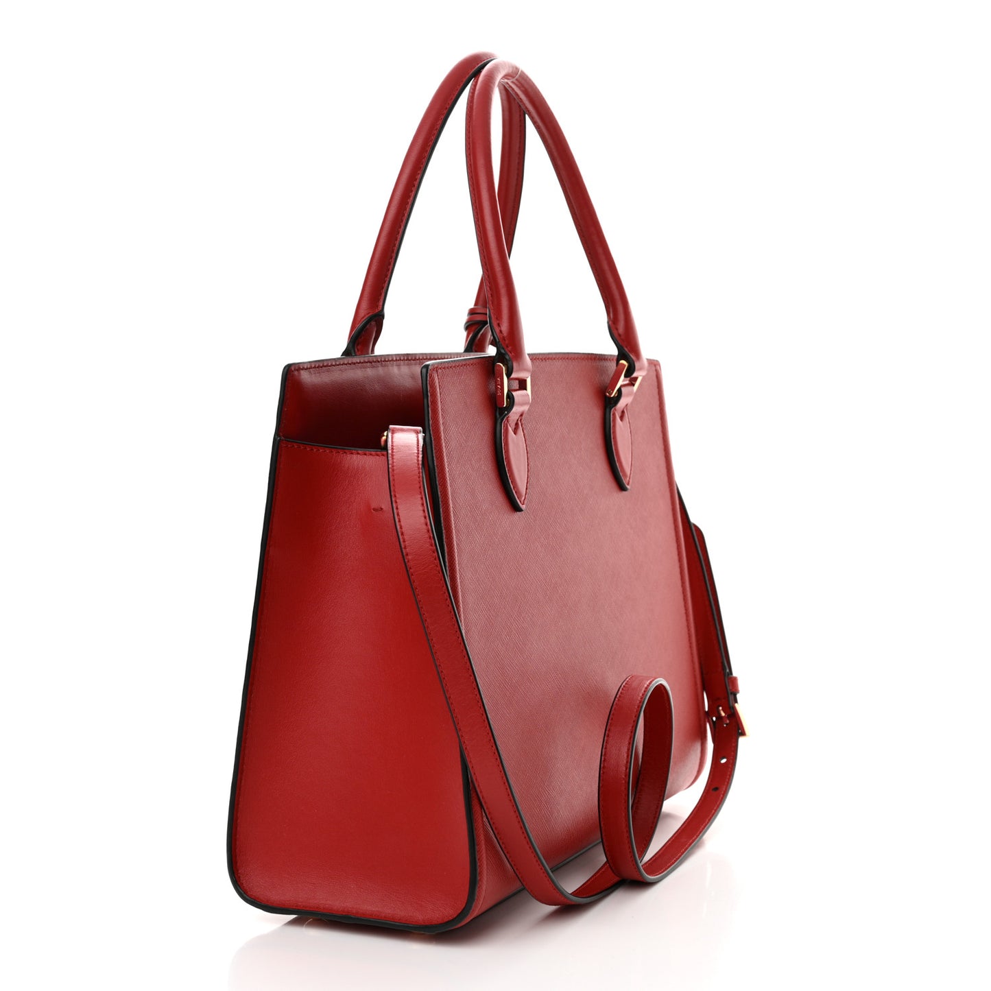 Saffiano Soft Calfskin Large Tote Fuoco