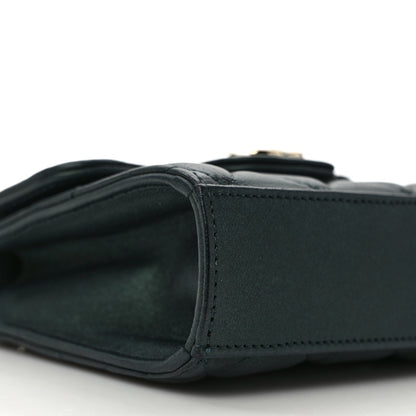 Chanel Iridescent Lambskin Quilted Top Handle Flap Clutch With Chain Dark Green 8 of 15