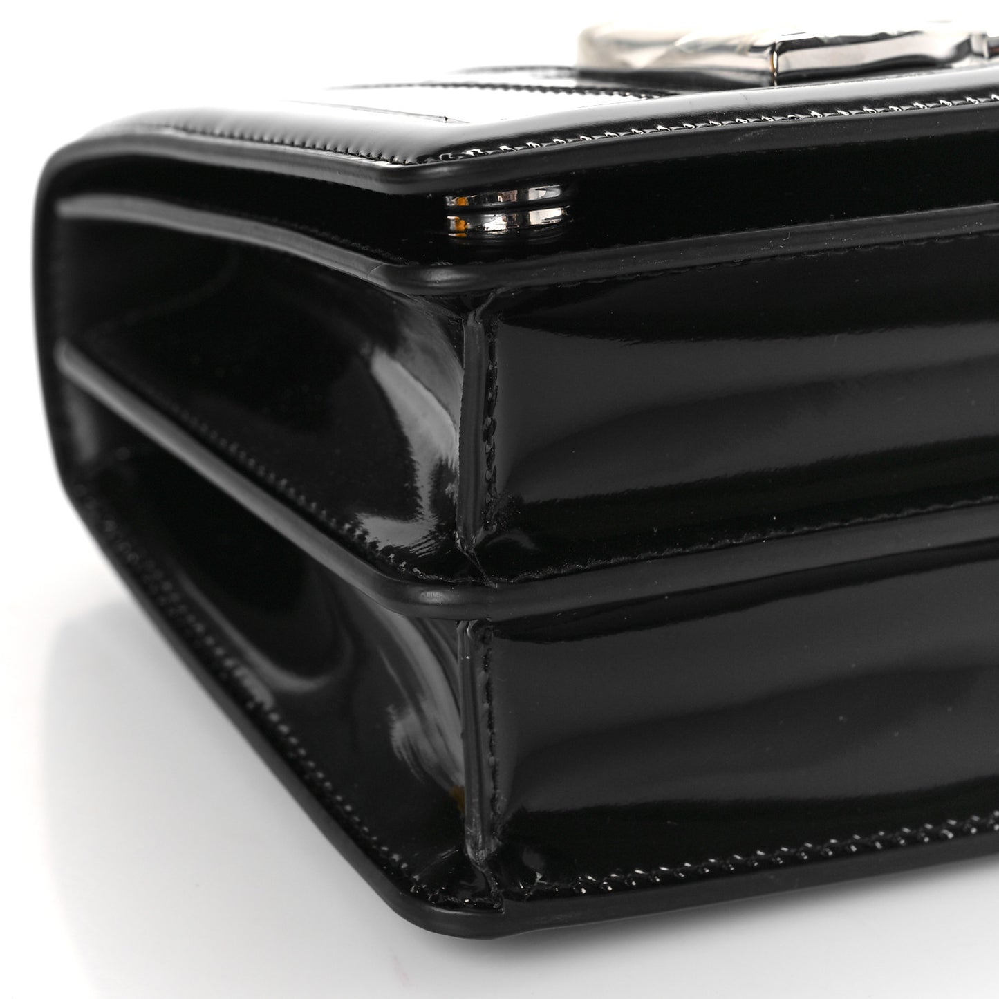 Polished Calfskin Patchwork Zebra 3.5 Crossbody Bag Black White