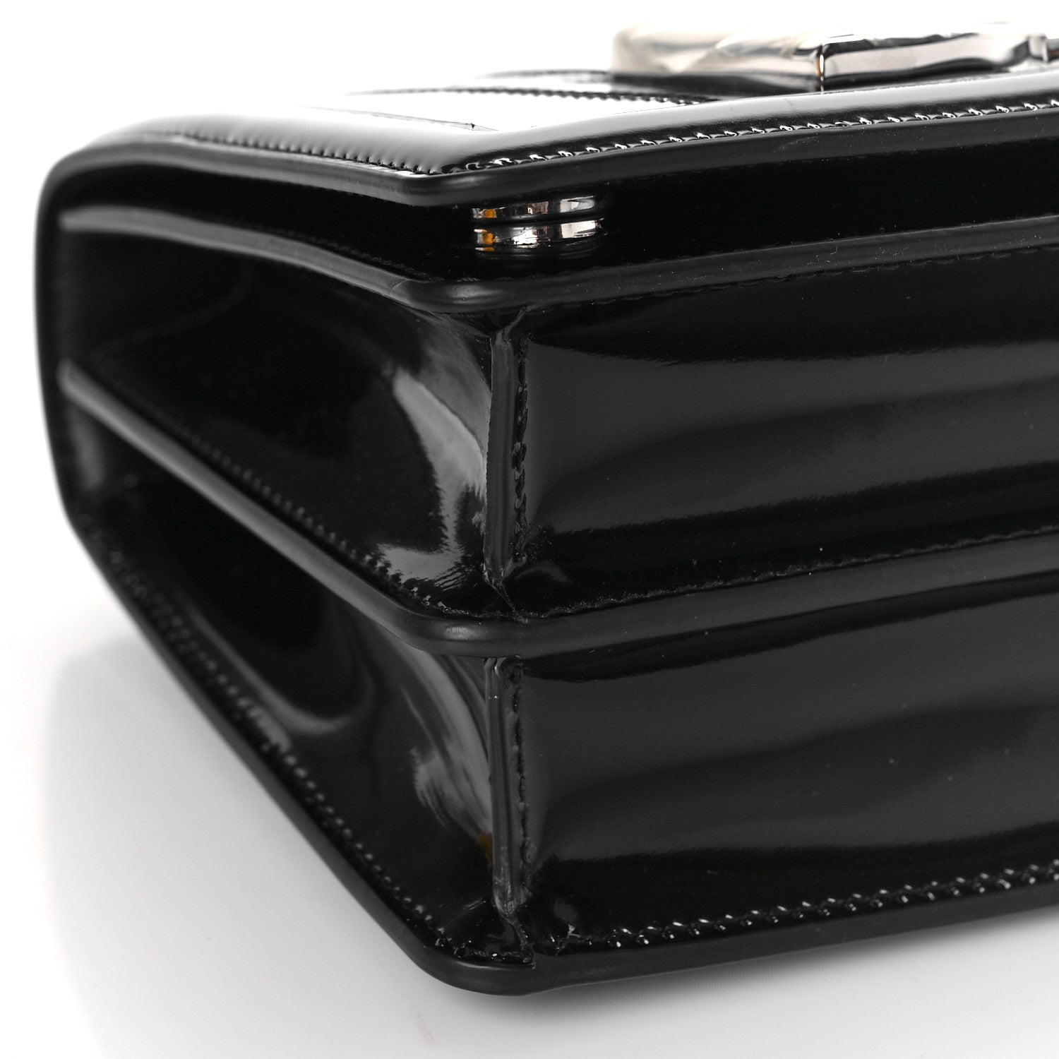 Dolce & Gabbana Polished Calfskin Patchwork Zebra 3.5 Crossbody Bag Black White 7 of 8