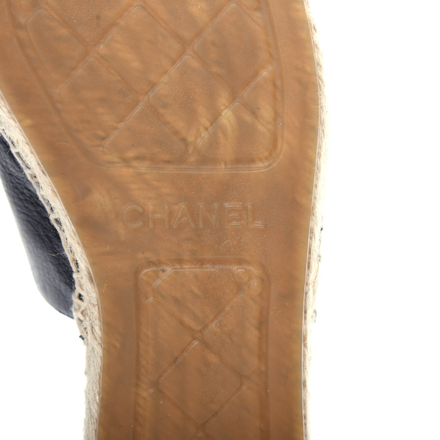 Goatskin Patent CC Espadrille Mules 38 Black