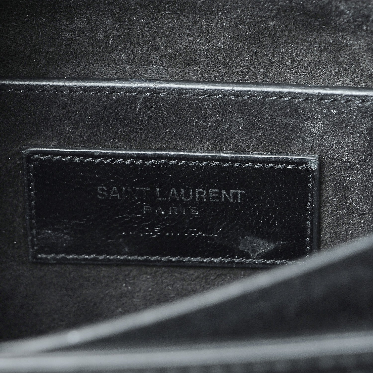 Saint Laurent Calfskin Crocodile Embossed Medium Monogram Sunset Black 7 of 9
