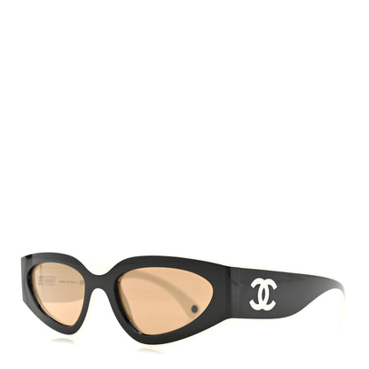 Chanel Acetate Cat Eye Sunglasses 6056 Black White 1 of 8
