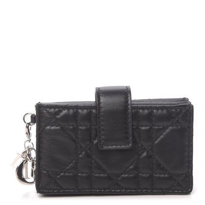 Christian Dior Lambskin Cannage Lady Dior 5-Gusset Card Holder Black 1 of 7