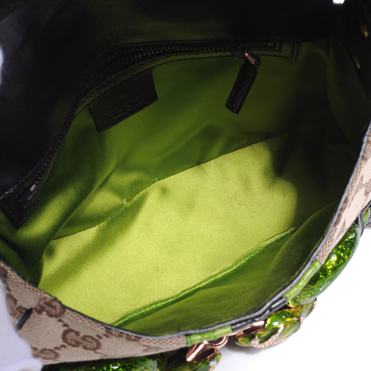 Gucci Monogram Crocodile Web Tom Ford Dragon Flap Bag 8 of 9