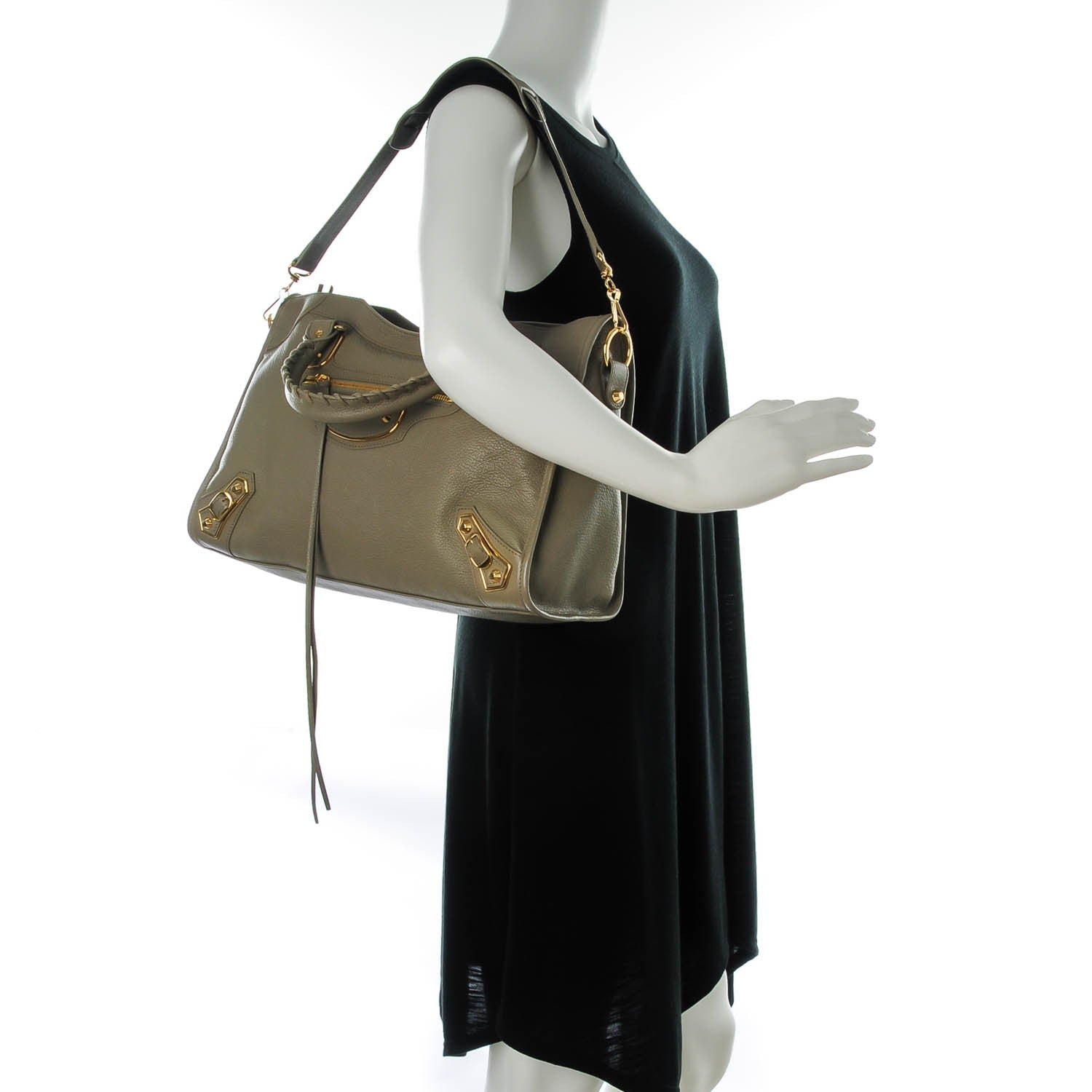 Balenciaga Chevre Gold Metallic Edge Hardware City Beige Liege 2 of 7