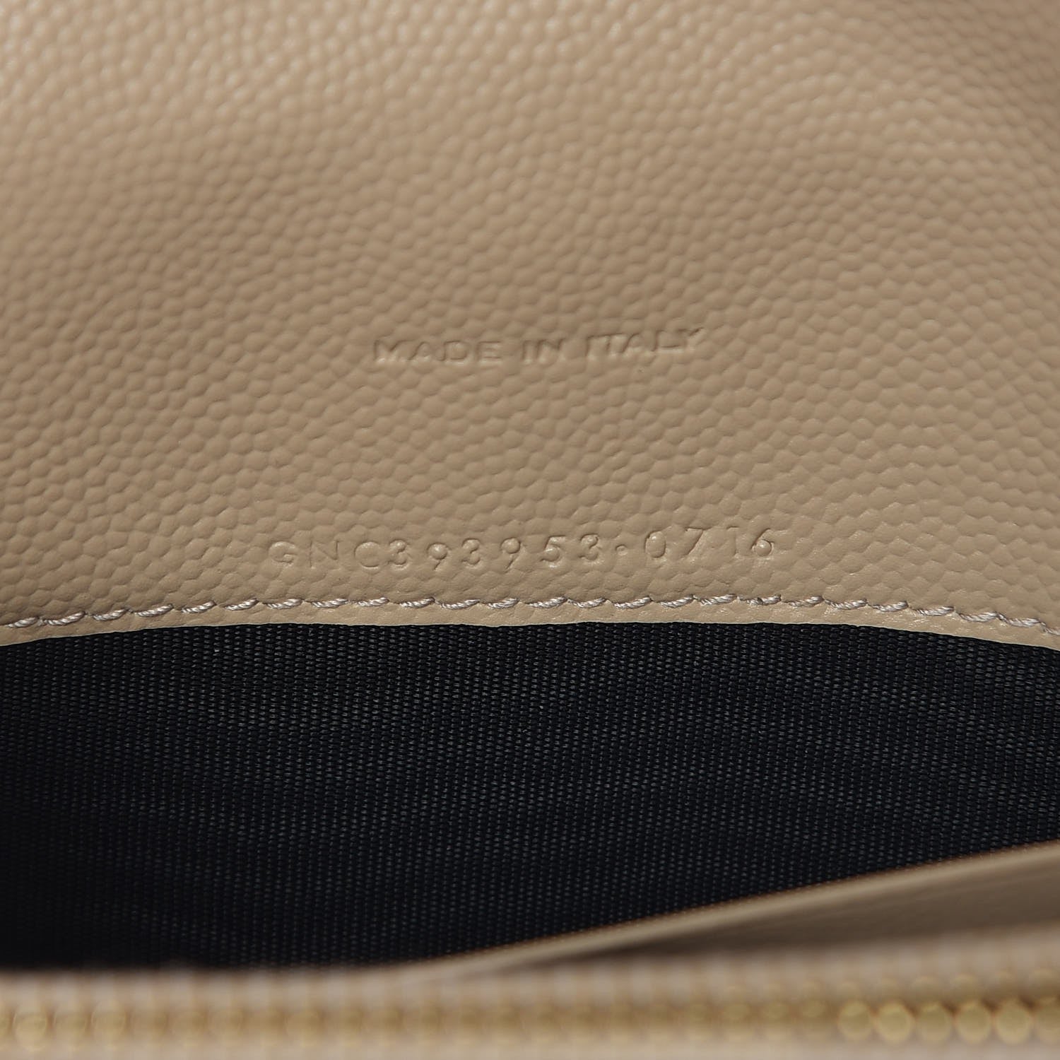 Saint Laurent Grain De Poudre Matelasse Chevron Monogram Envelope Chain Wallet Nude Powder 7 of 10