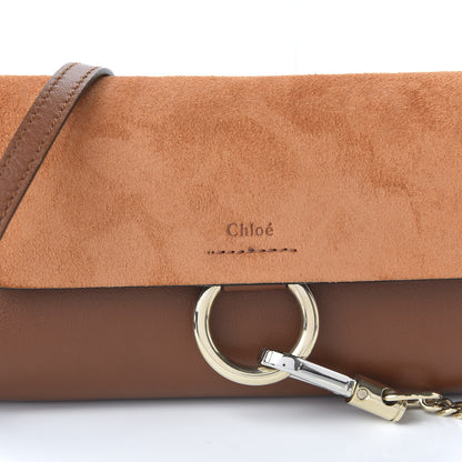 Chloe Suede Calfskin Mini Faye Shoulder Bag Tobacco 10 of 11