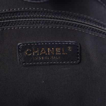Chanel Lambskin Quilted Boy Shopping Tote Black 6 of 14