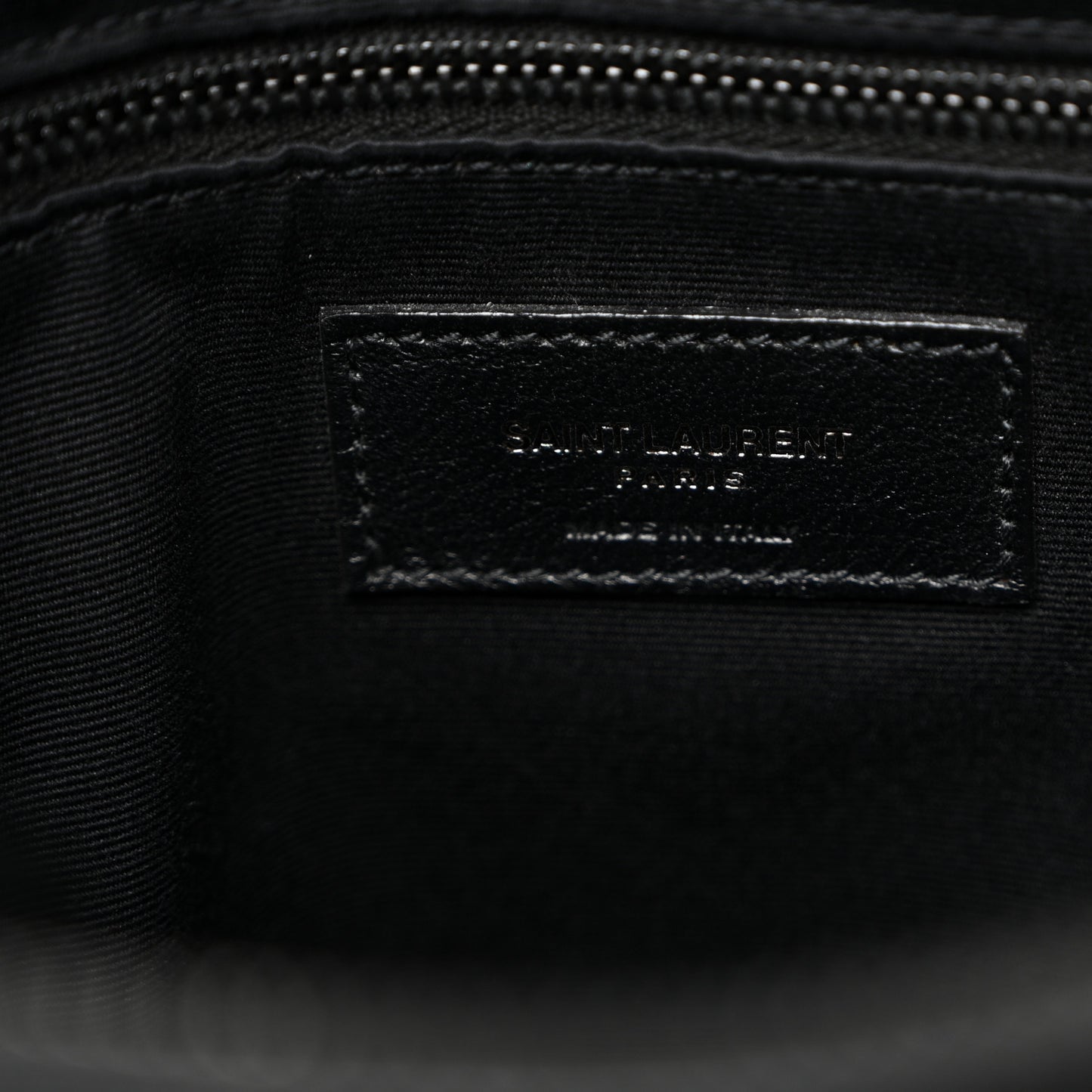 Calfskin Y Quilted Monogram Monochrome Medium Loulou Chain Satchel Black