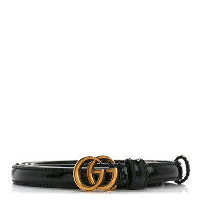 Gucci Patent Double G Thin Belt 105 42 Black 1 of 6