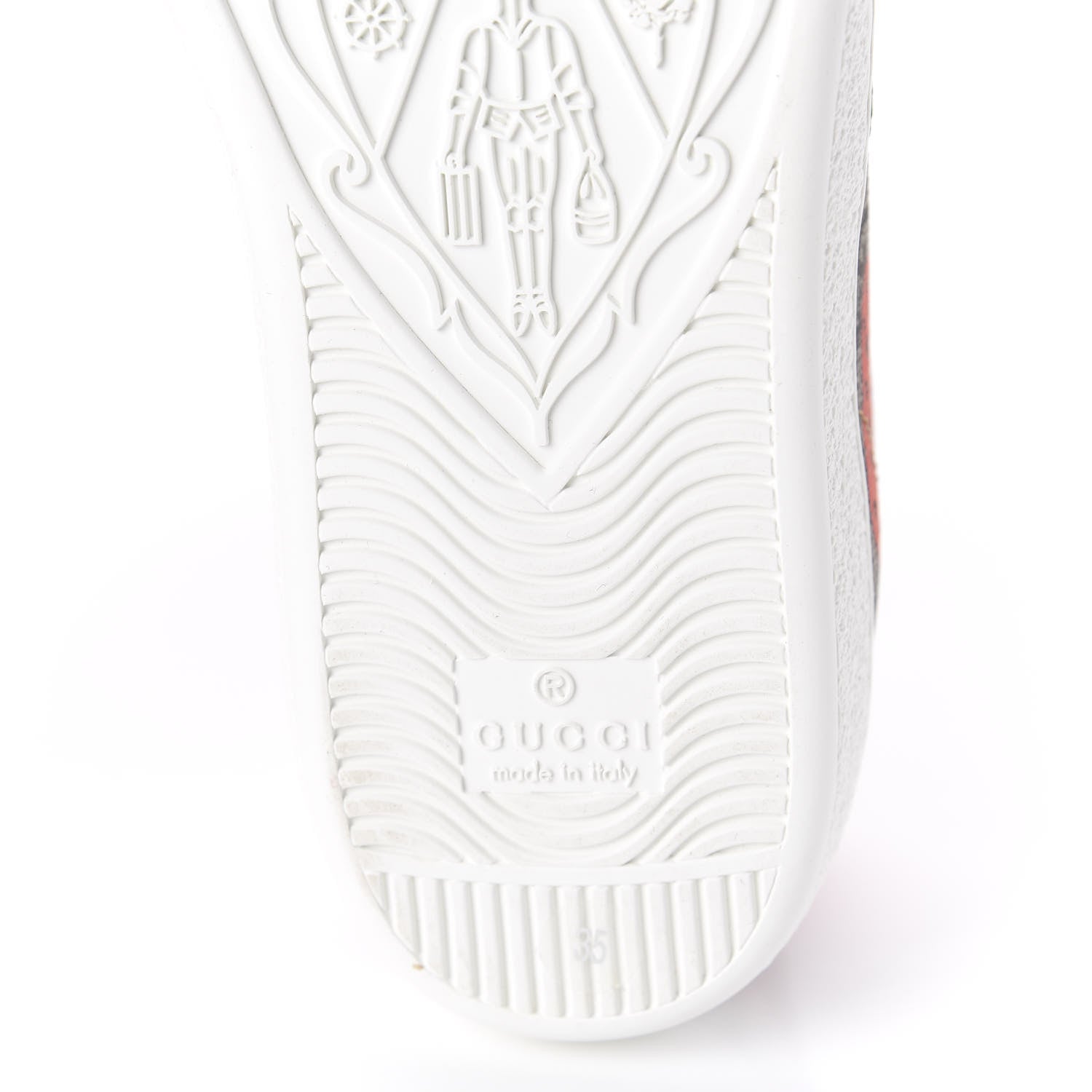 Gucci GG Supreme Monogram Strawberry Web Womens Ace Sneakers 35 Beige Multicolor Red Green 8 of 10