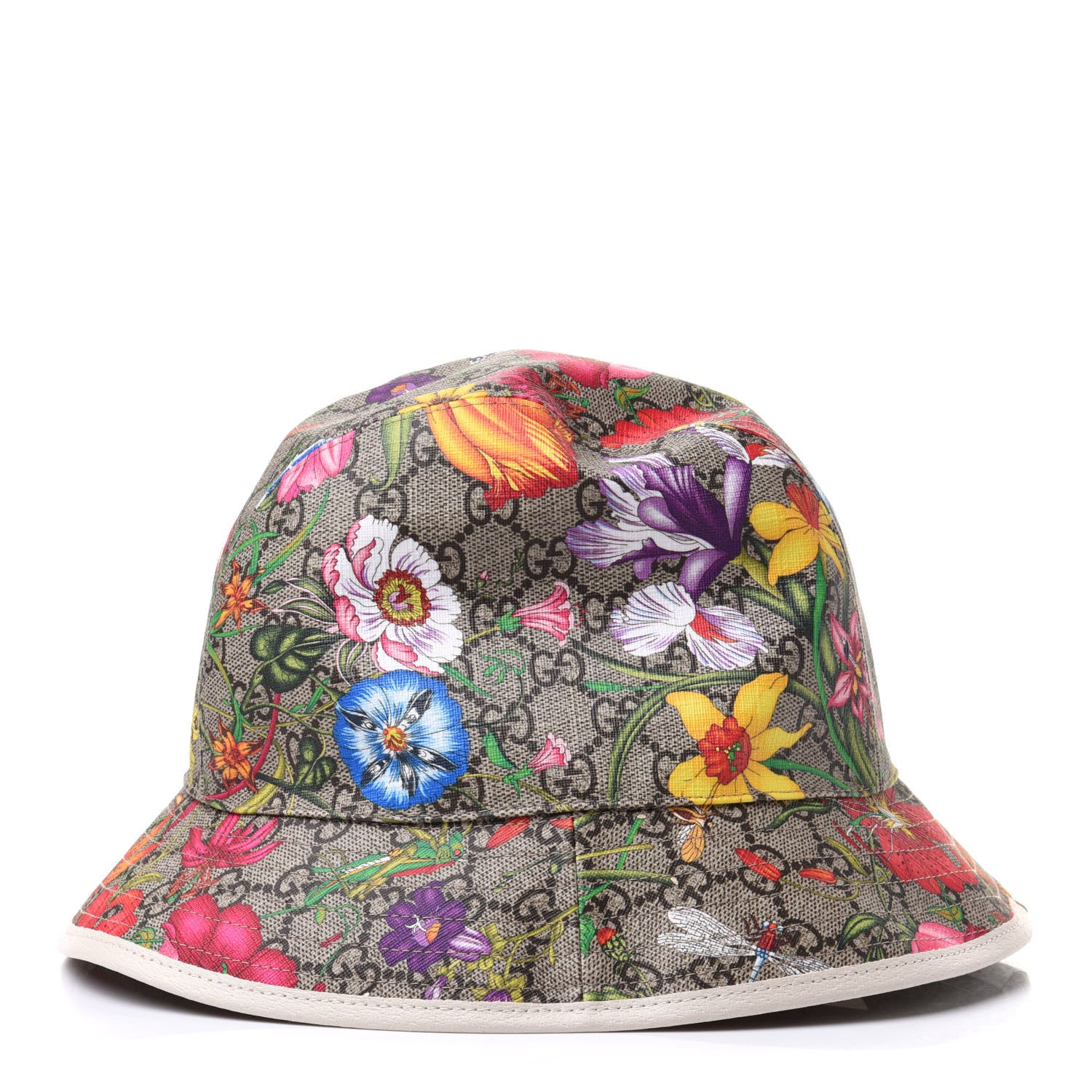 Gucci GG Supreme Monogram Flora Fedora Hat M White 5 of 9