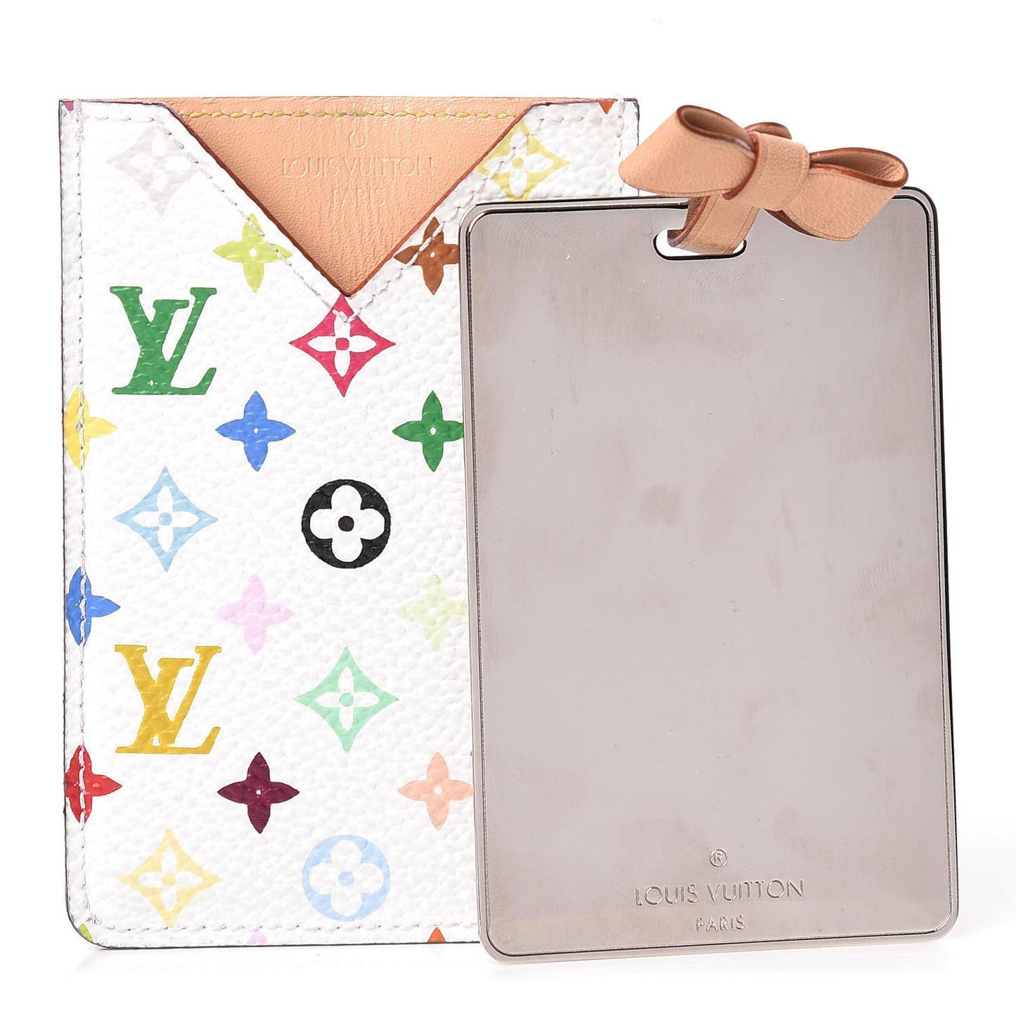 Monogram Multicolor Mirror and Case Pouch White
