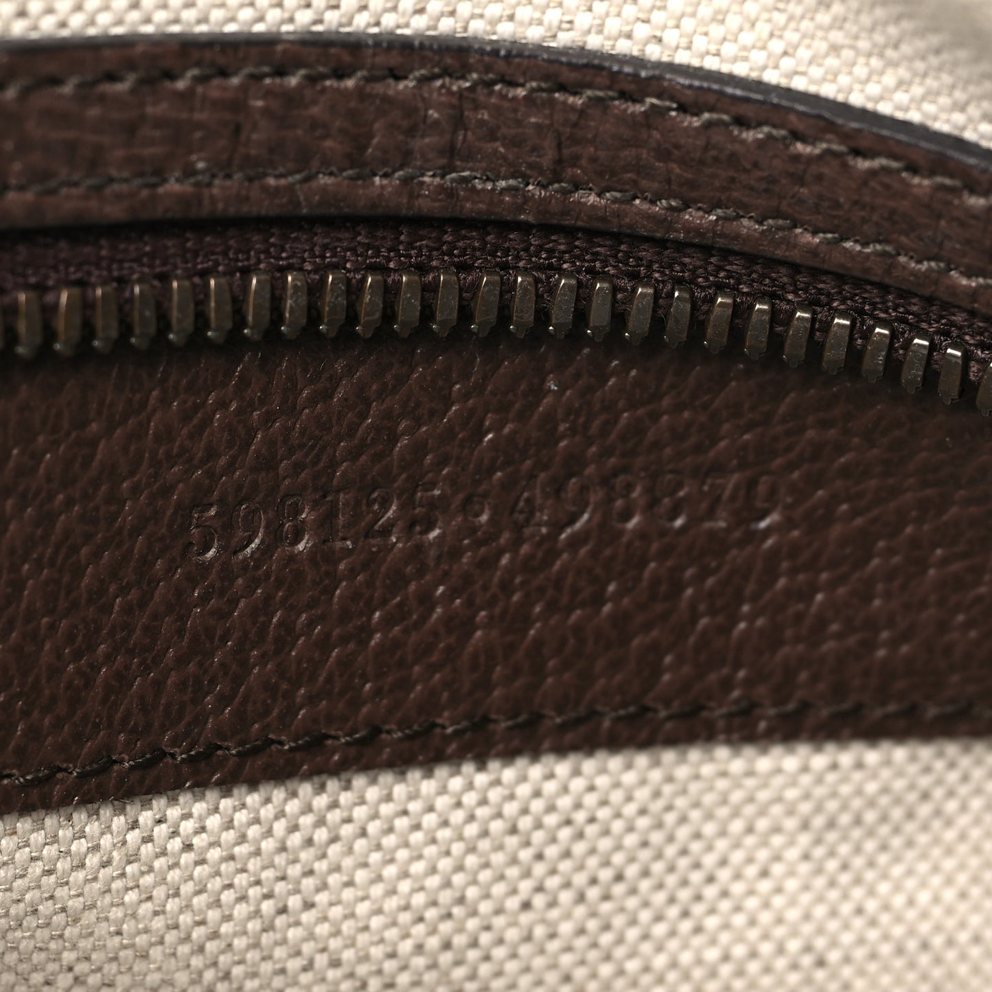 GG Supreme Monogram Textured Dollar Calfskin Web Small Ophidia Half Moon Hobo Beige Ebony New Acero