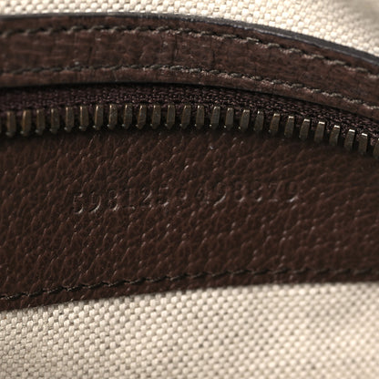 Gucci GG Supreme Monogram Textured Dollar Calfskin Web Small Ophidia Half Moon Hobo Beige Ebony New Acero 7 of 9