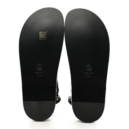 Chanel Lambskin Velcro Dad Sandals 38.5 Black 5 of 9