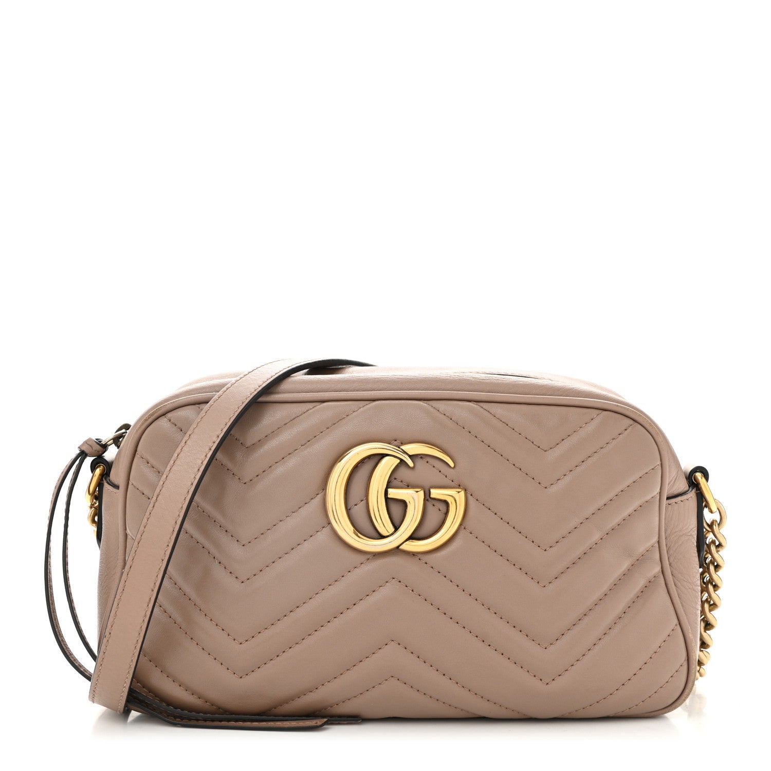 Gucci Calfskin Matelasse Small GG Marmont Chain Shoulder Bag Porcelain Rose 1 of 11