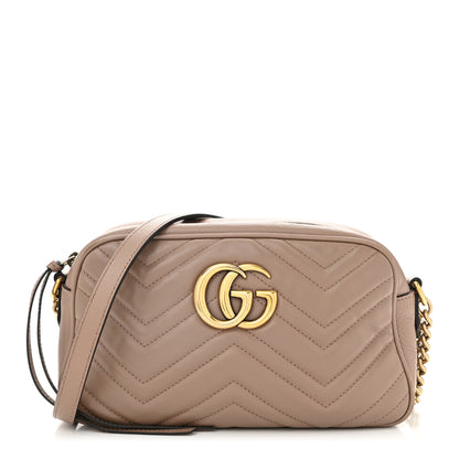 Gucci Calfskin Matelasse Small GG Marmont Chain Shoulder Bag Porcelain Rose 1 of 11