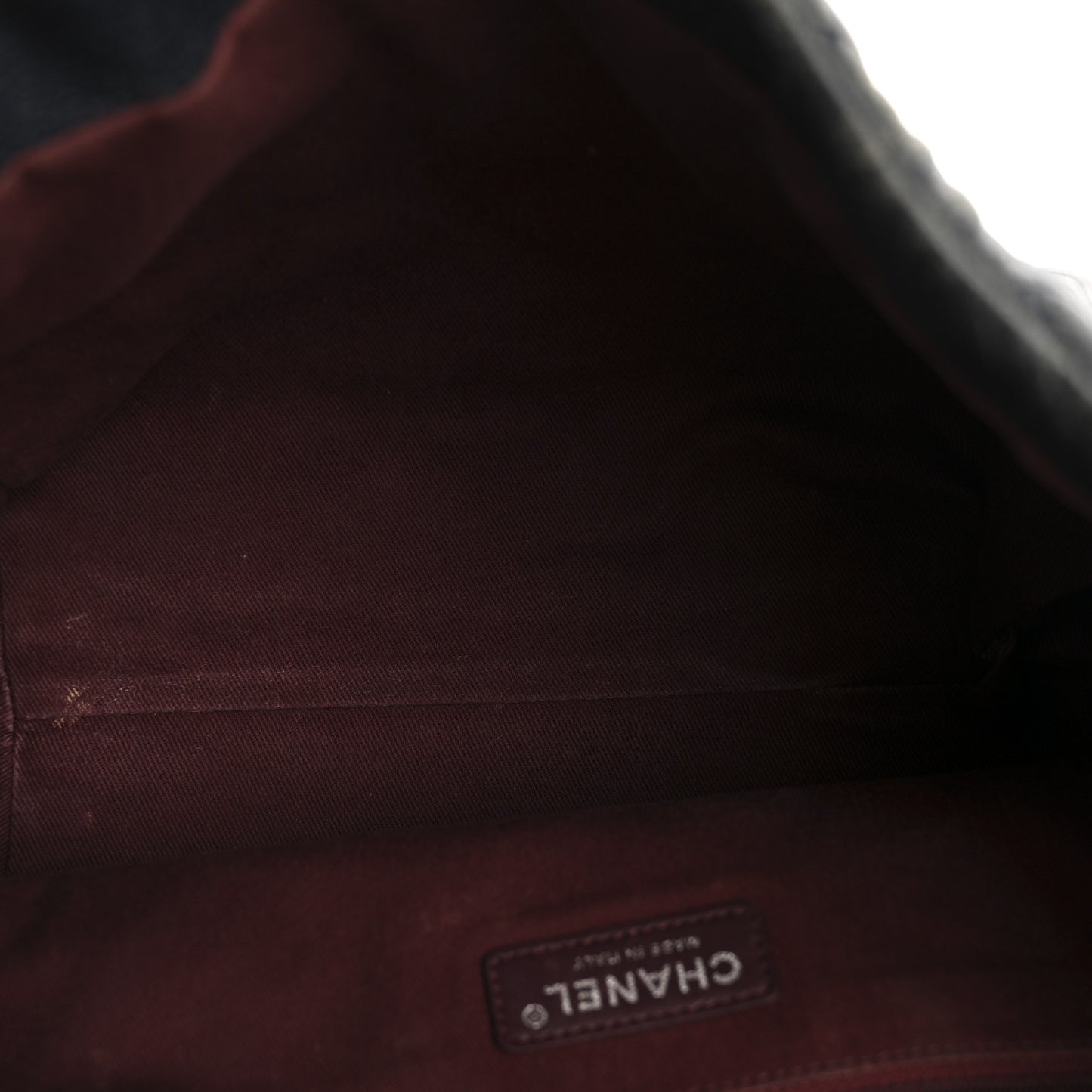 Glazed Calfskin Quilted Tote Navy