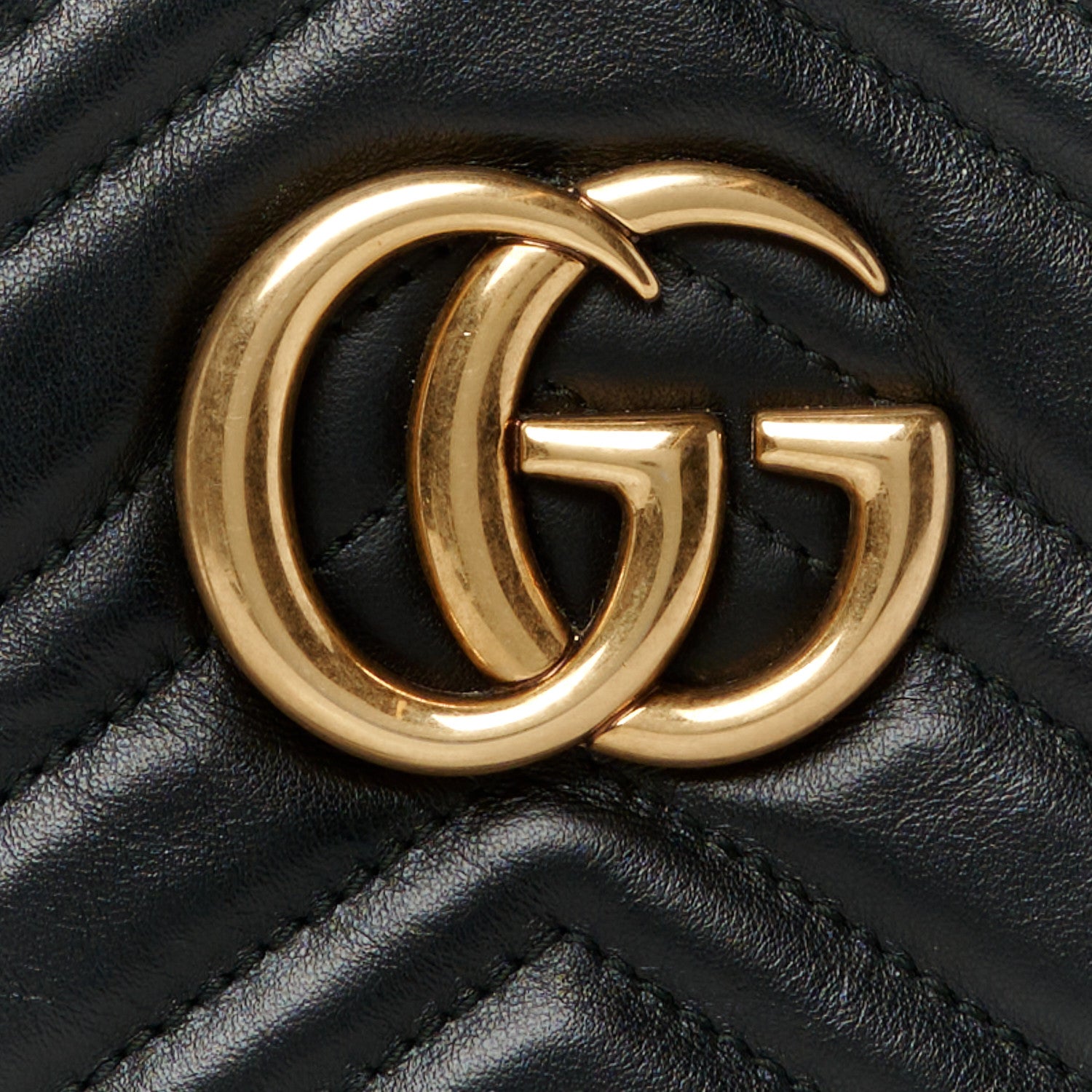 Gucci Calfskin Matelasse Small GG Marmont Chain Shoulder Bag Black 9 of 11