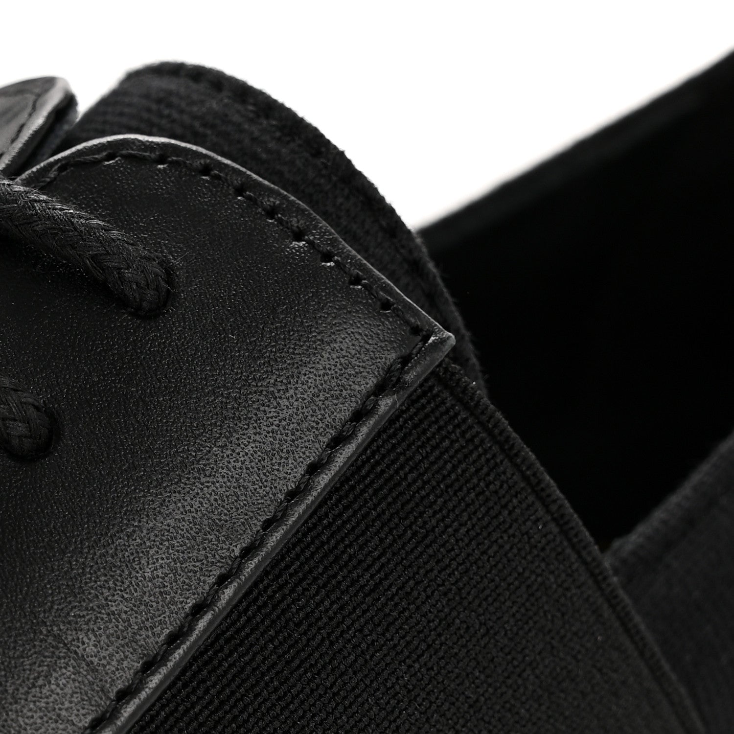 Chanel Calfskin Elastic Lace Up Cap Toe CC Loafers 35.5 Black 11 of 11